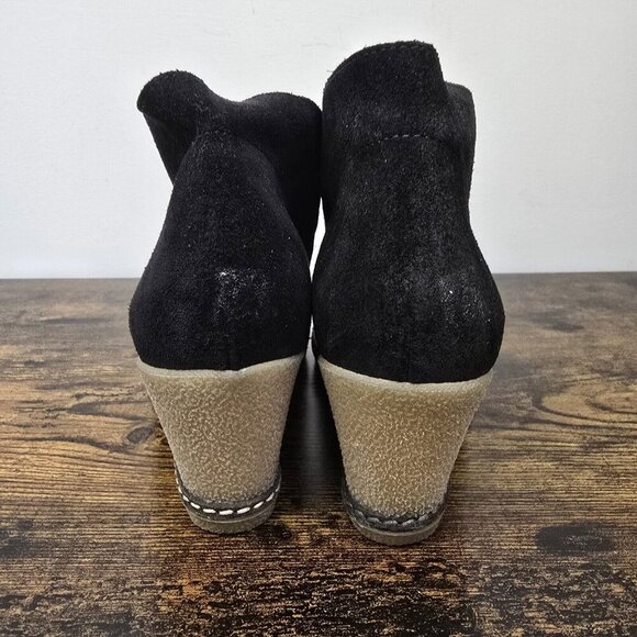 J Crew MacAlister Lace-Up Wedge Chukka Boots Suede Leather Women's Size 7 Black - Picture 5 of 8